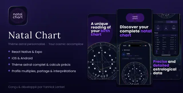 Interface de l’application Natal Chart