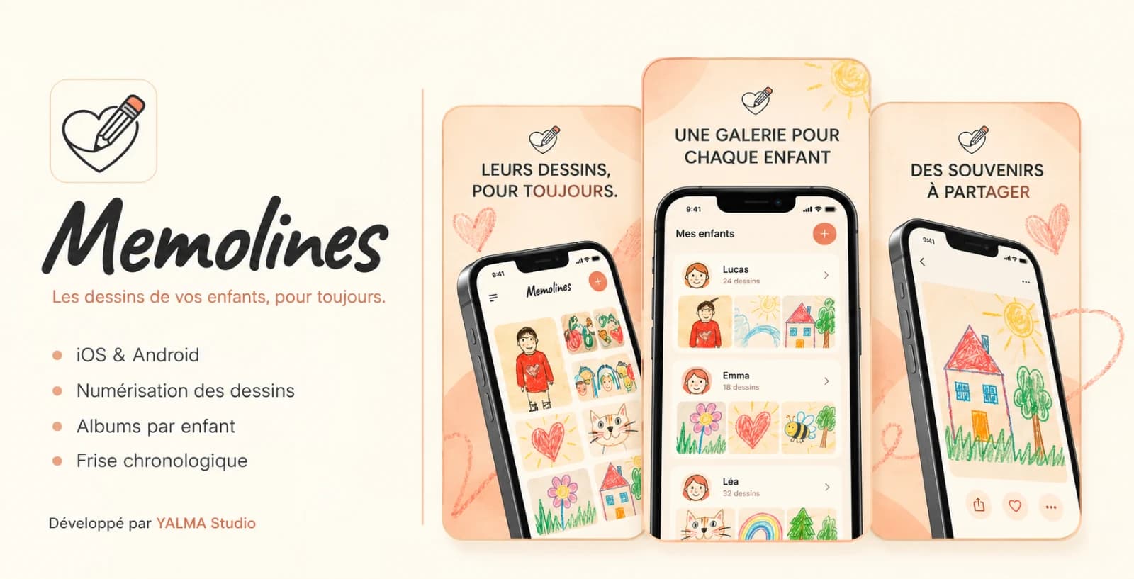 Interface de l’application Memolines